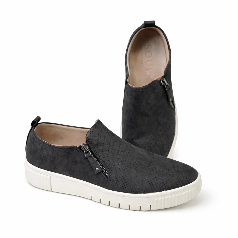 SOUL NATURALIZER Women’s Charcoal Gray Comfort Slip-on Sneakers 9